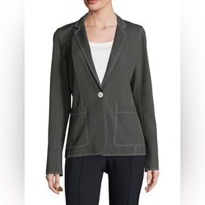 Lafayette 148 New York Washed Black Denim Bridget Jacket Blazer size 6